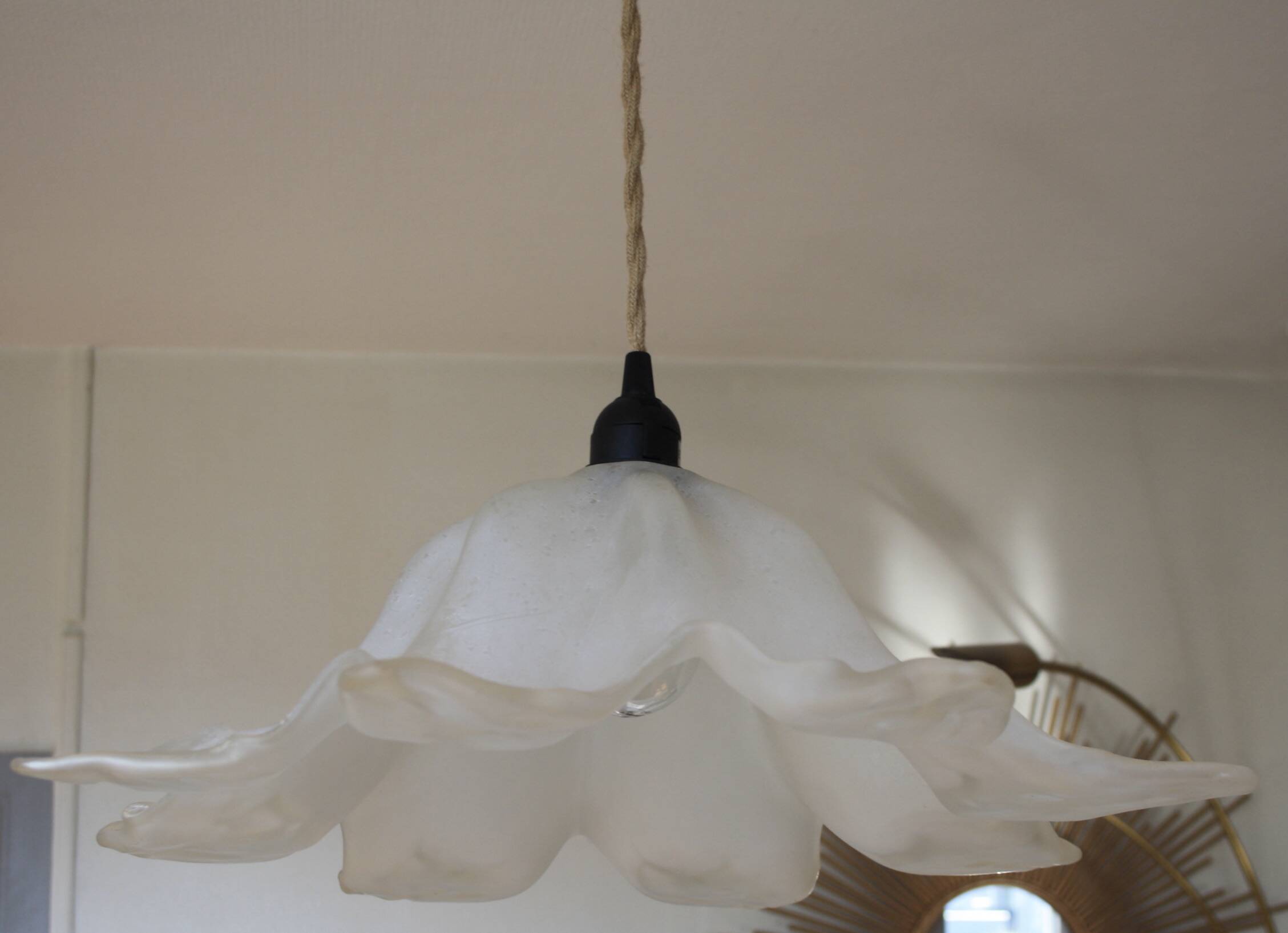 Large glass "flower" pendant light