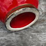 Red Pitcher Vase with Gold Accents Attributed to André Baud - Vallauris