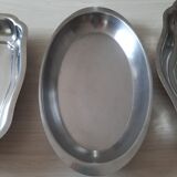 Lot de 3 plats et 1 pichet inox