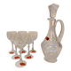 Set of 6 wine glasses and carafe in Lorraine Crystal - Gérard Model