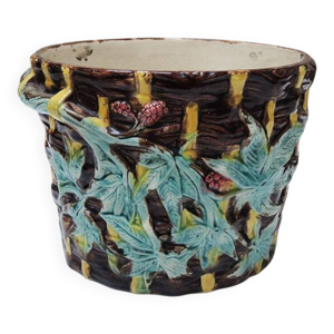 ancien cache-pot en barbotine