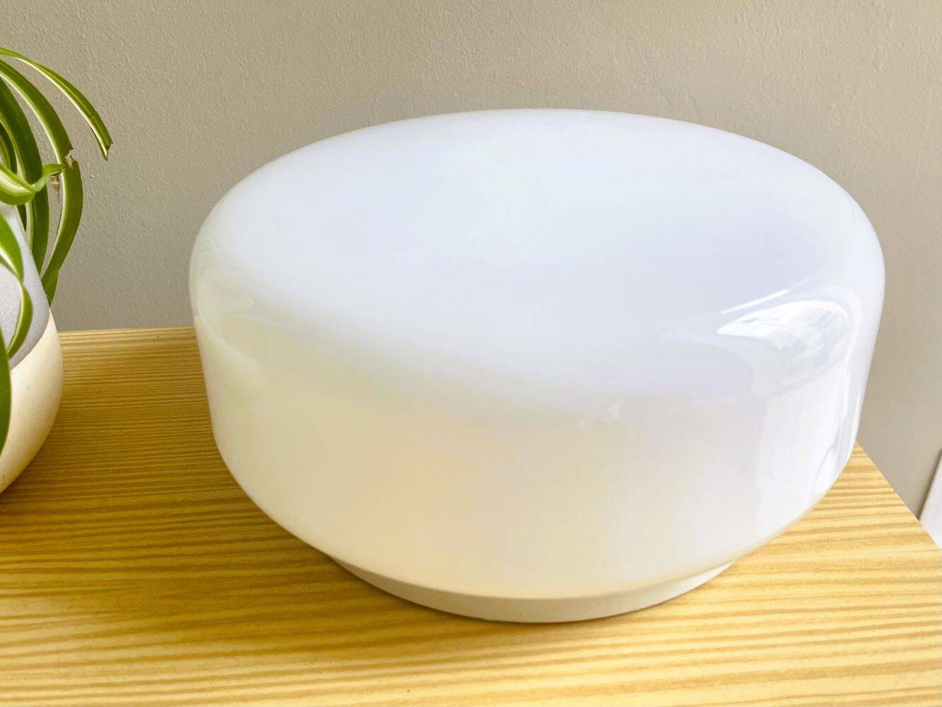 Minimalist white opaline glass pill flush mount ceiling or wall lamp