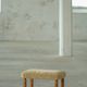 Rectangular oak stool, reupholstered in lambswool, Danish cabinetmaker, 1960.