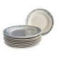 set of 10 old Longchamp flat plates, ironstone, Belleville