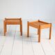 Pair of solid pine side tables, Scandinavia 1970s