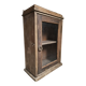 Armoire murale française ancienne, placard suspendu en pin et chêne, porte vitrée, vers 1850–1900