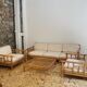 Vivai Del Sud rattan living room set: sofa, 2 armchairs and 1 coffee table