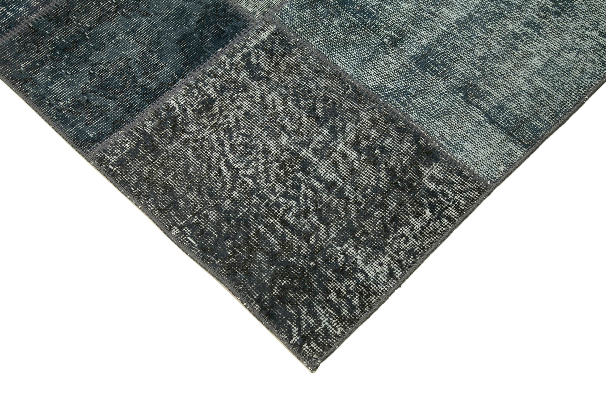 Handwoven turkish 170 cm x 242 cm grey patchwork rug