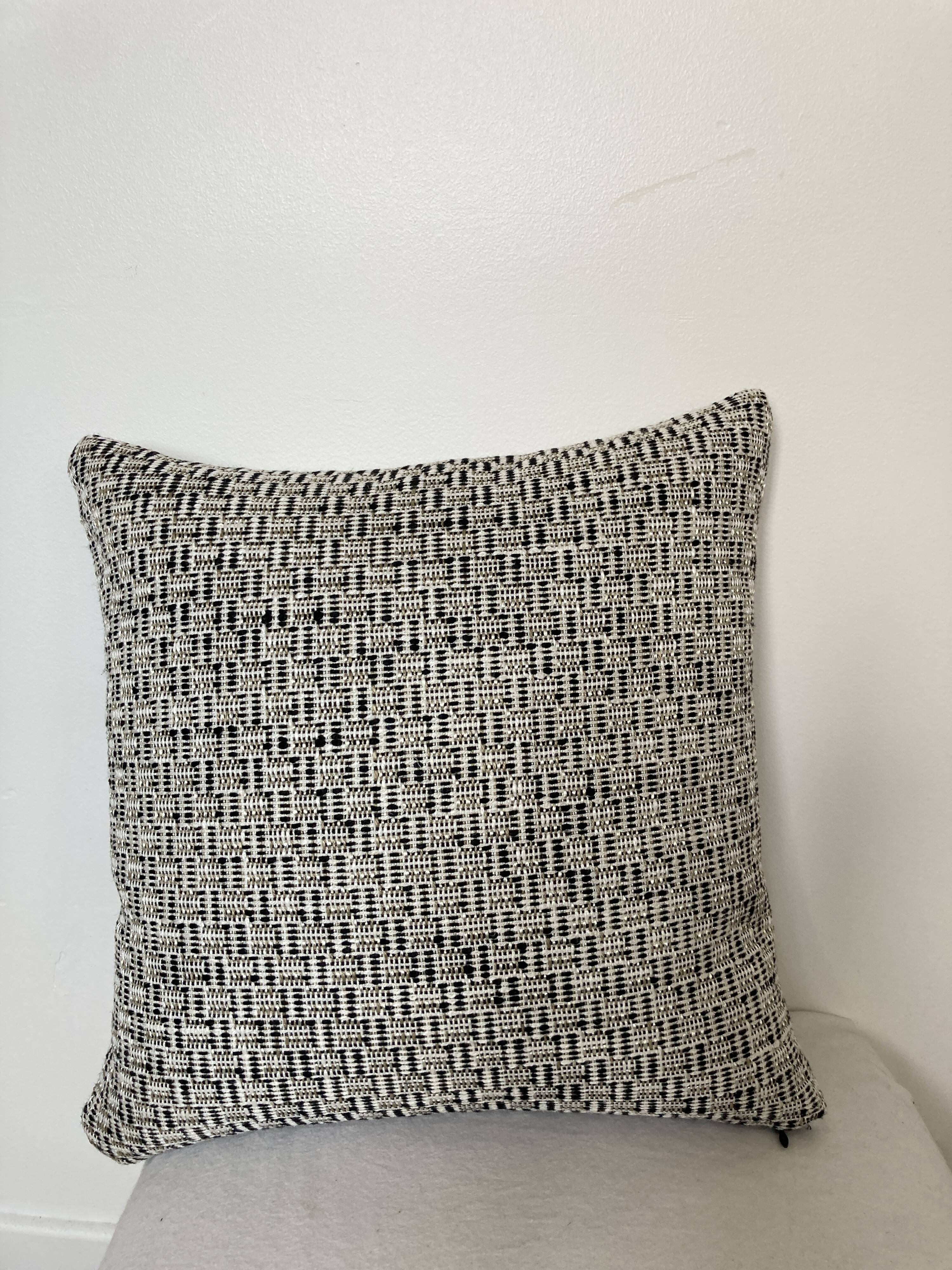 Black white beige cushion geometric patterns