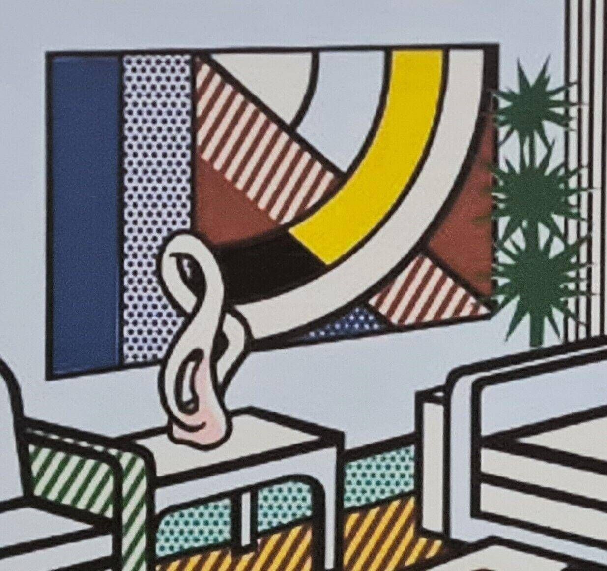 1980s Original Roy Lichtenstein "Interior With Skyline" Limited Edition Lithograph
