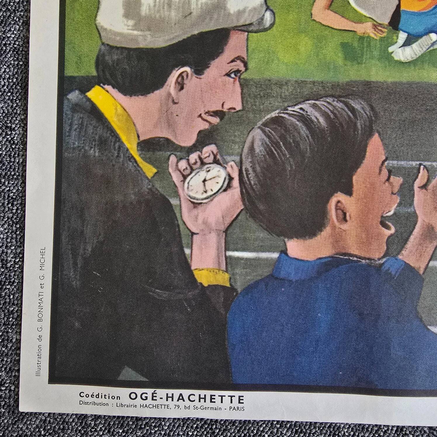 Old school poster Ogé-Hachette The Stadium & The Menagerie – 1960s