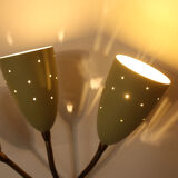 Italian wall lamp in green, for 3 bulbs 1950