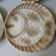 Set of 6 flat plates, fish shape, Sarreguemines France