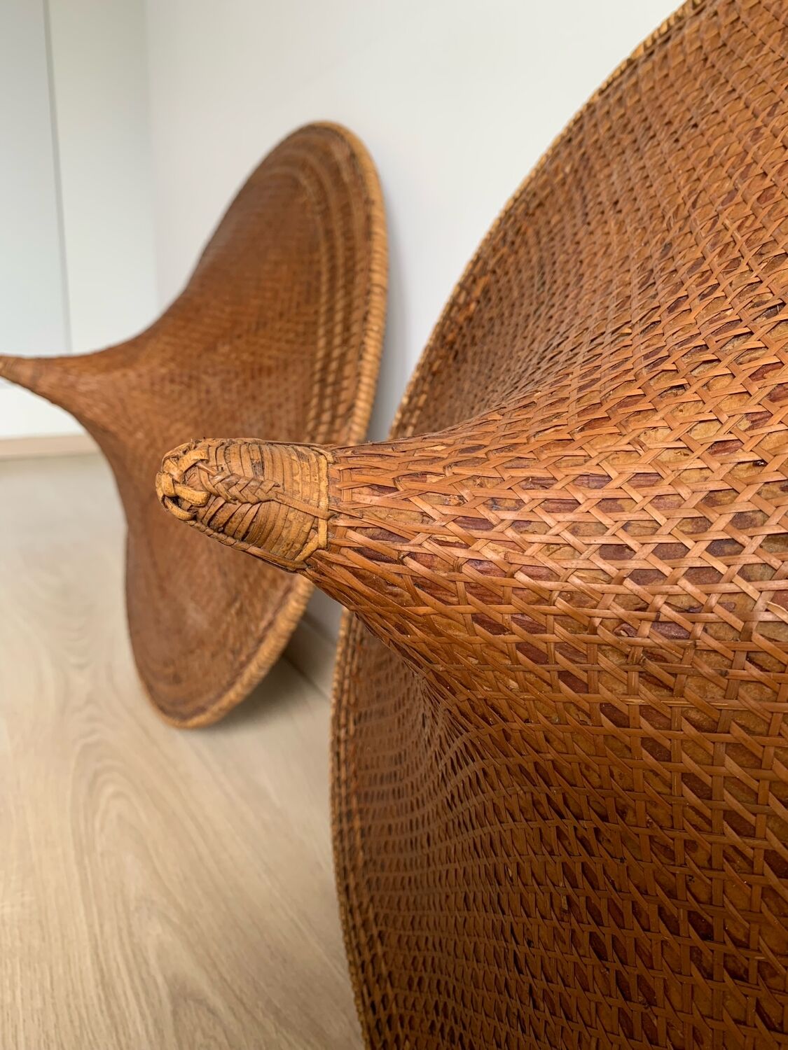 Southeast Asian hat made of natural materials.