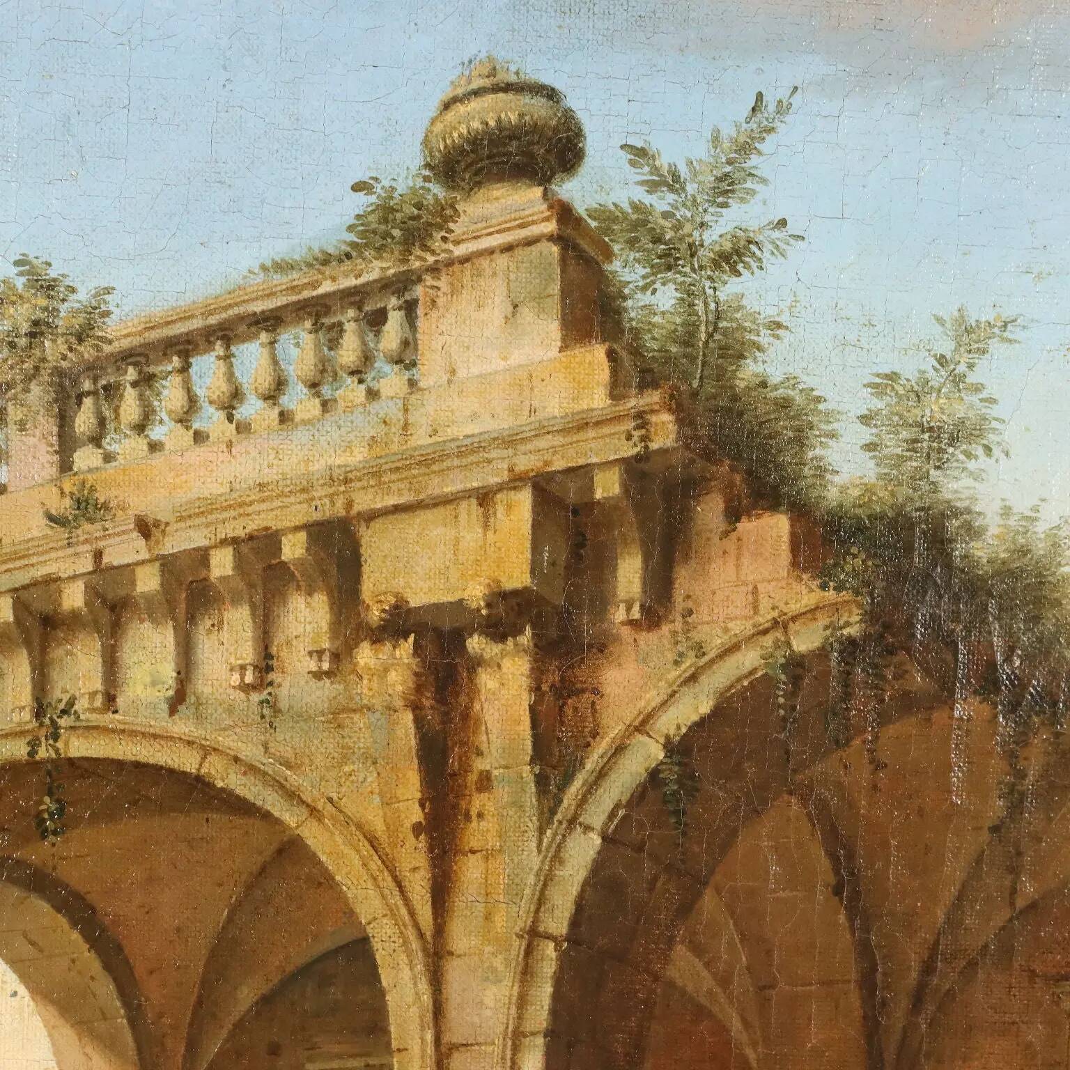 Ancient painting "Folly" oil on canvas Italy late 18th century