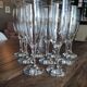 Lot de 9 flûtes à champagne en verre vintage