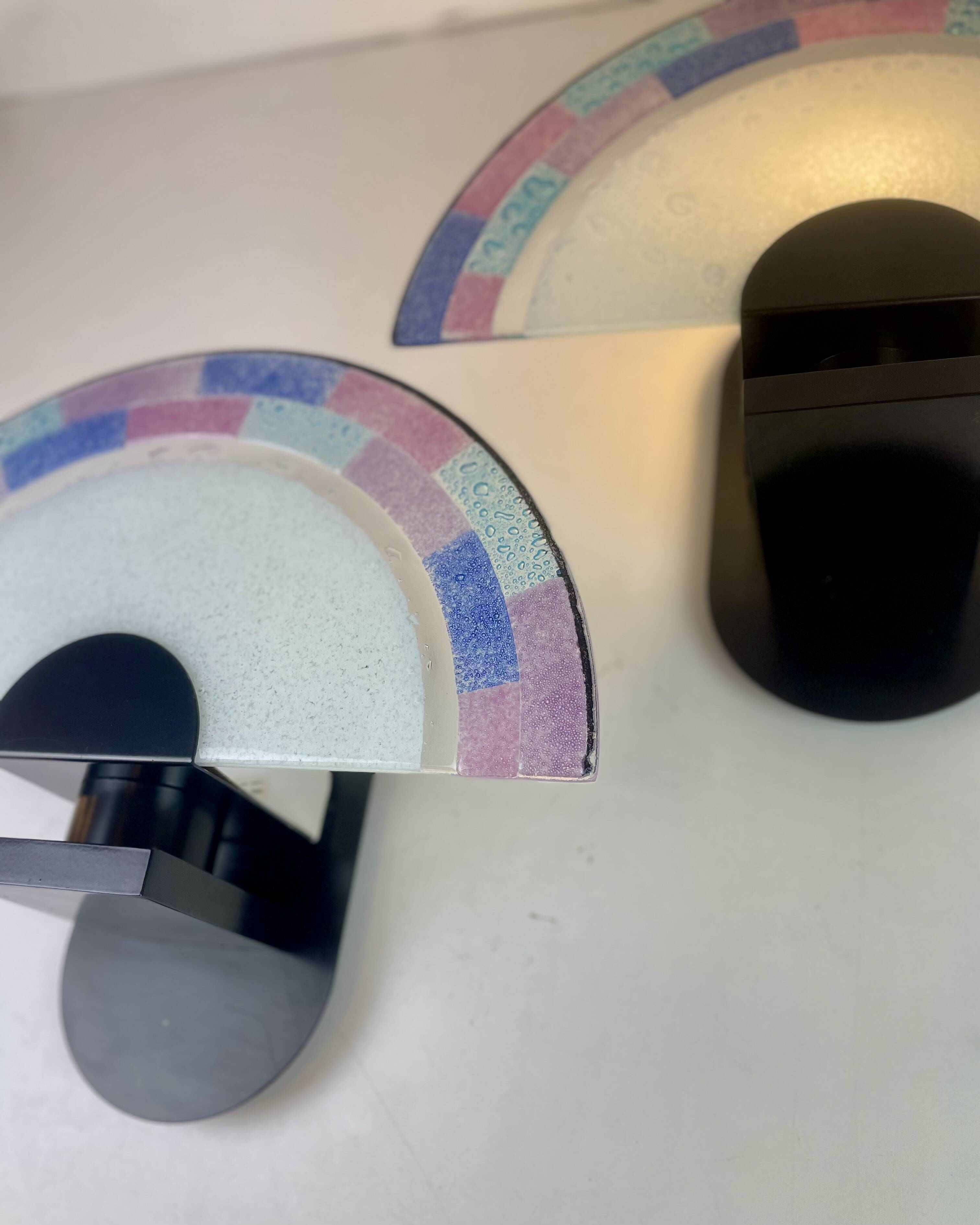 Pair of Post-Modern Murano Wall Sconces By Zonca, 1980s