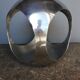 Brushed stainless steel pouffe design 1970