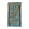 Wooden door with blue patina