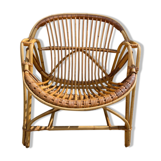 Fauteuil corbeille en rotin