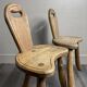 Pair of solid wood farmhouse stools