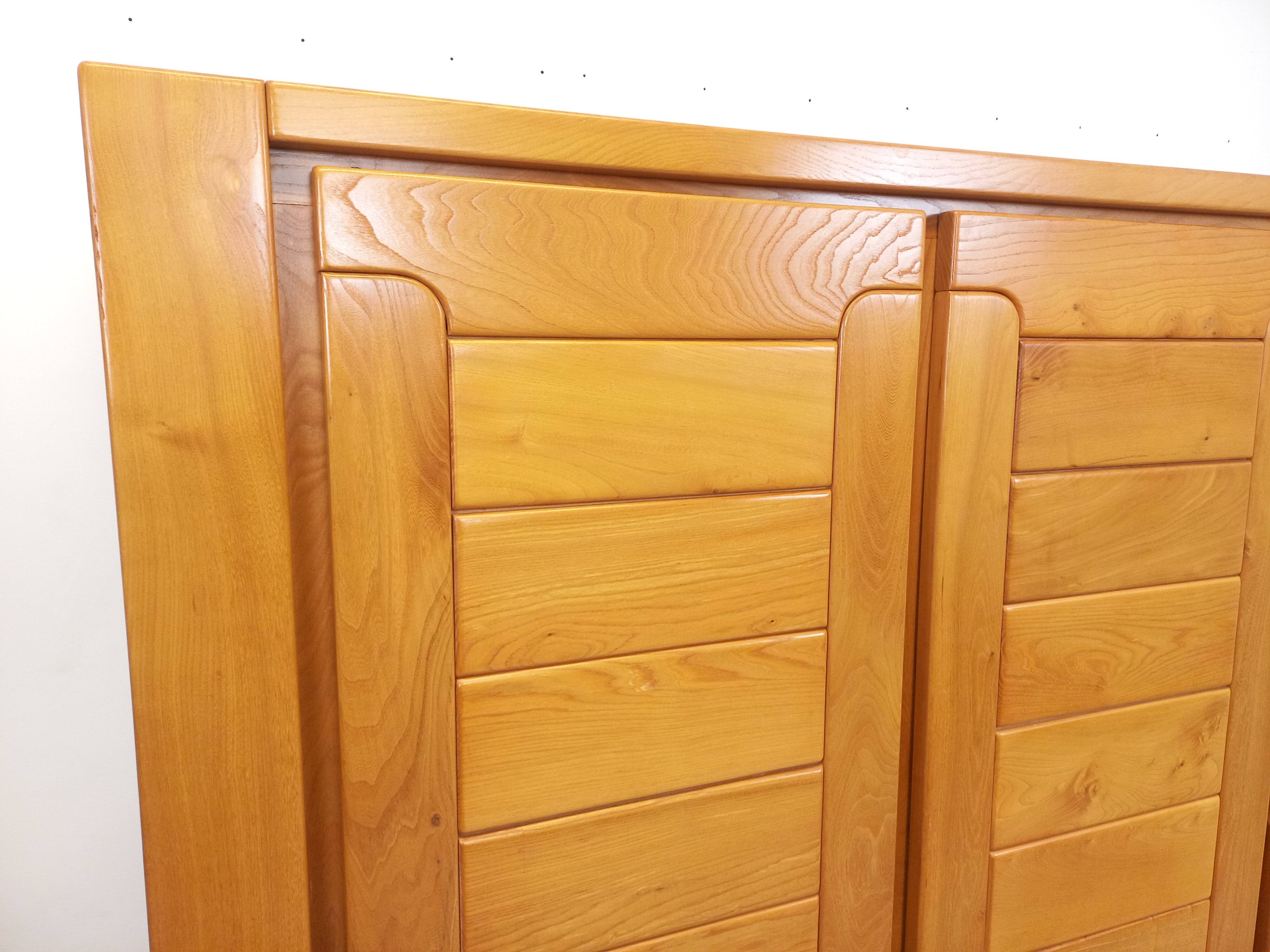 Vintage Maison Regain elm wardrobe from the 70s and 80s