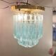 Lampe de plafond striée Murano, années 1980