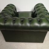 Armchair chesterfield English green leather