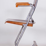 Chaise pliante Bauhaus restaurée, contreplaqué de hêtre, polonais relancé, Tchéquie, années 1930