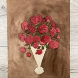 Watercolor with bouquet of roses