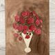 Watercolor with bouquet of roses