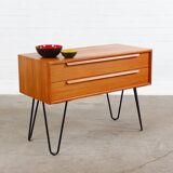 Commode en teck vintage Buffet mcm hairpins années 60 années 70