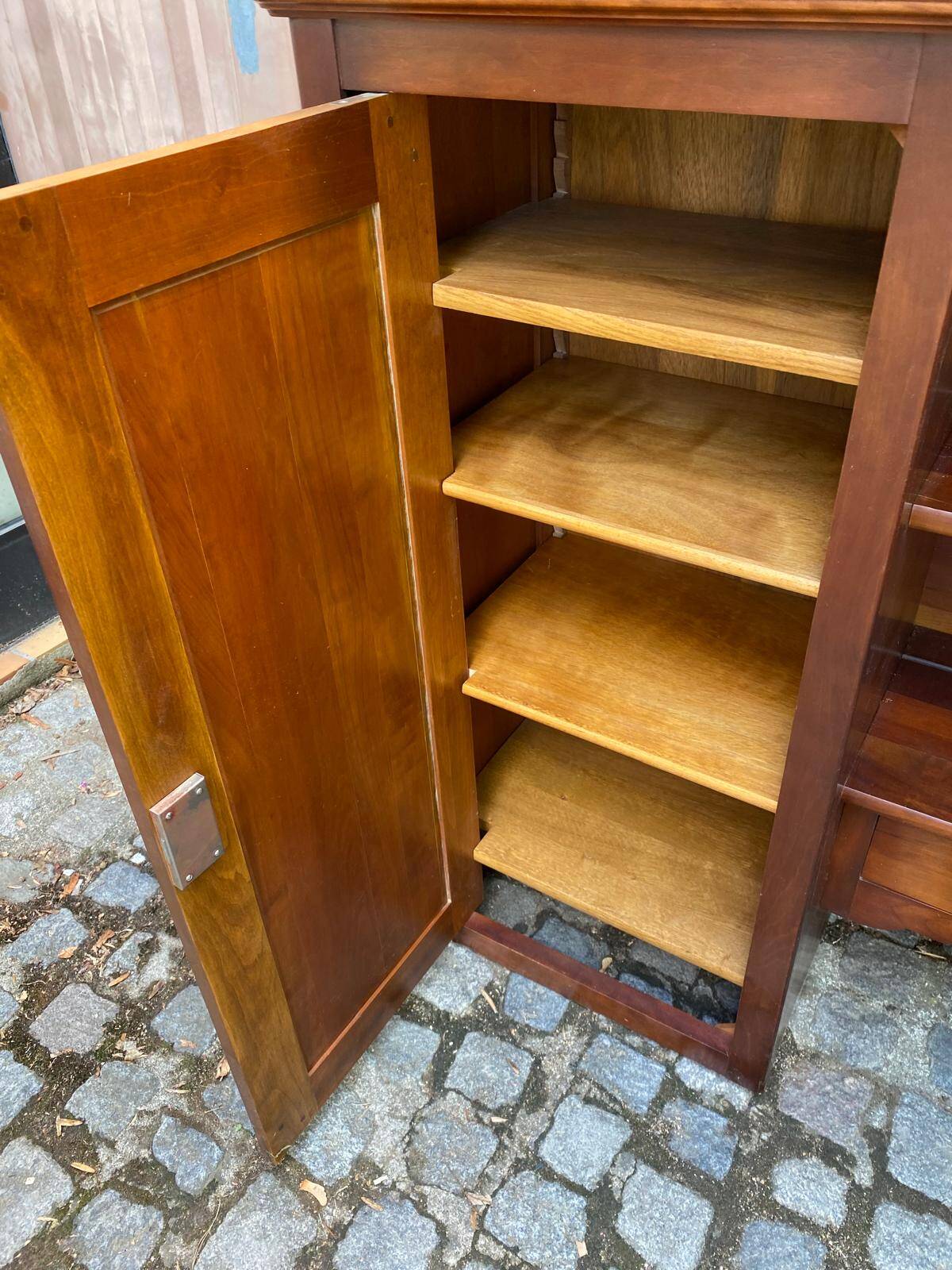 Large bar counter furniture 233 cm buffet in solid cherry wood 1970