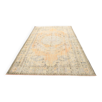 Hand Woven Peach Color Turkish Vintage Rug, 179x288 Cm