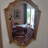Golden resin mirror in Baroque style from the 70s/80s