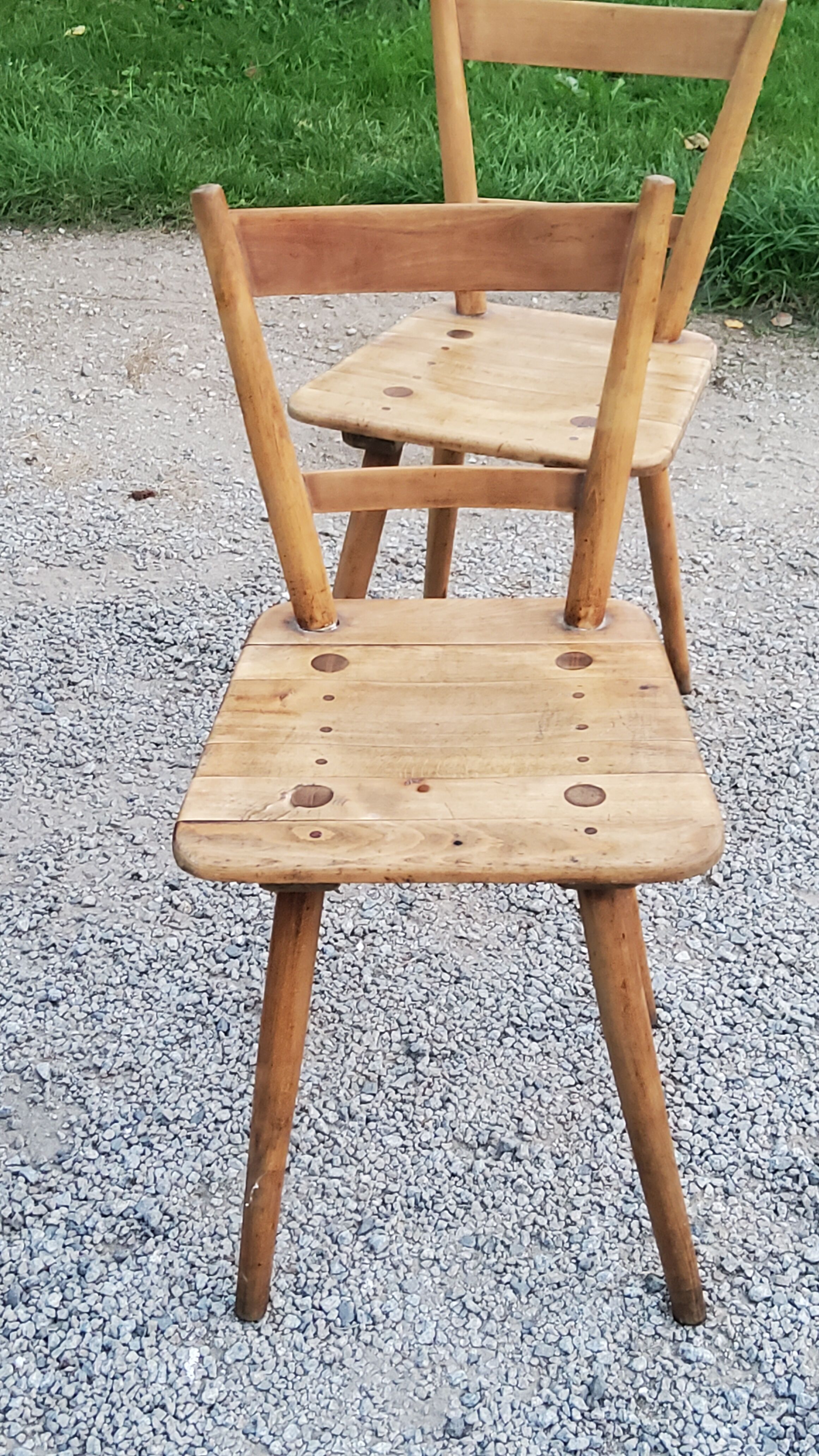 Set of 4 Scandinavian style beech chairs