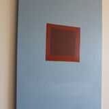 Minimalist canvas painting "Silent blue" 73x54cm