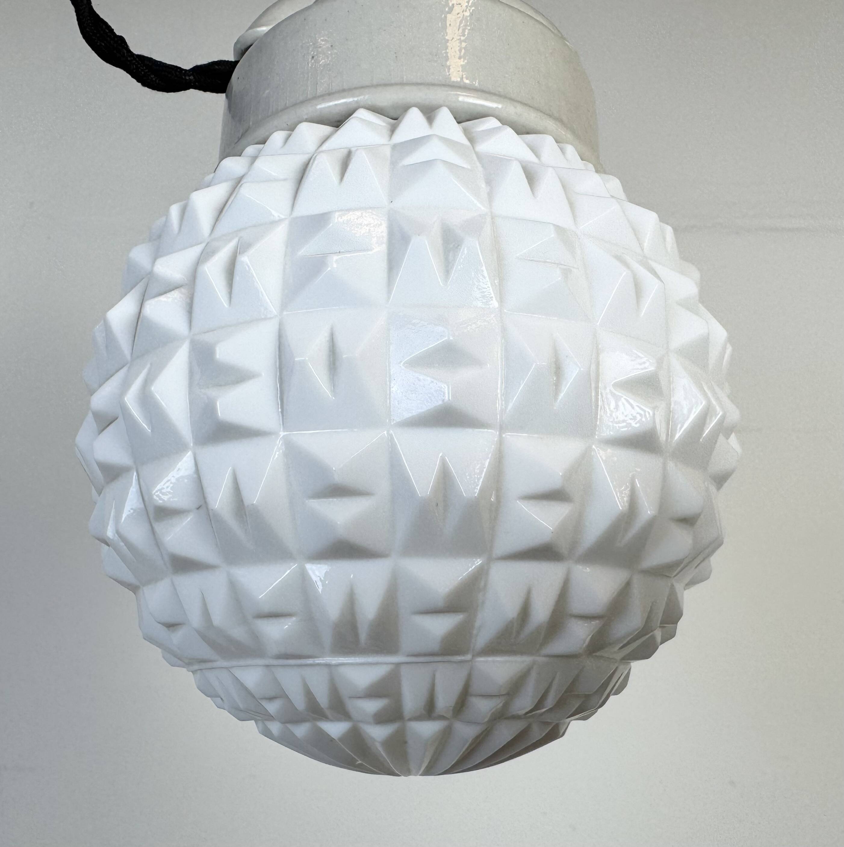 Vintage White Porcelain Pendant Light, 1970s