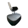 Fjord armchair by Moroso with its pouf, designed by Patricia Urquiola in 2002, made of steel and smooth black leather.