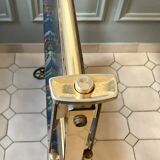 Textable brass and cashmere serving table