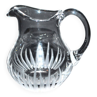 Petit pichet broc en cristal taillé vintage 8 cm - pot à lait crème