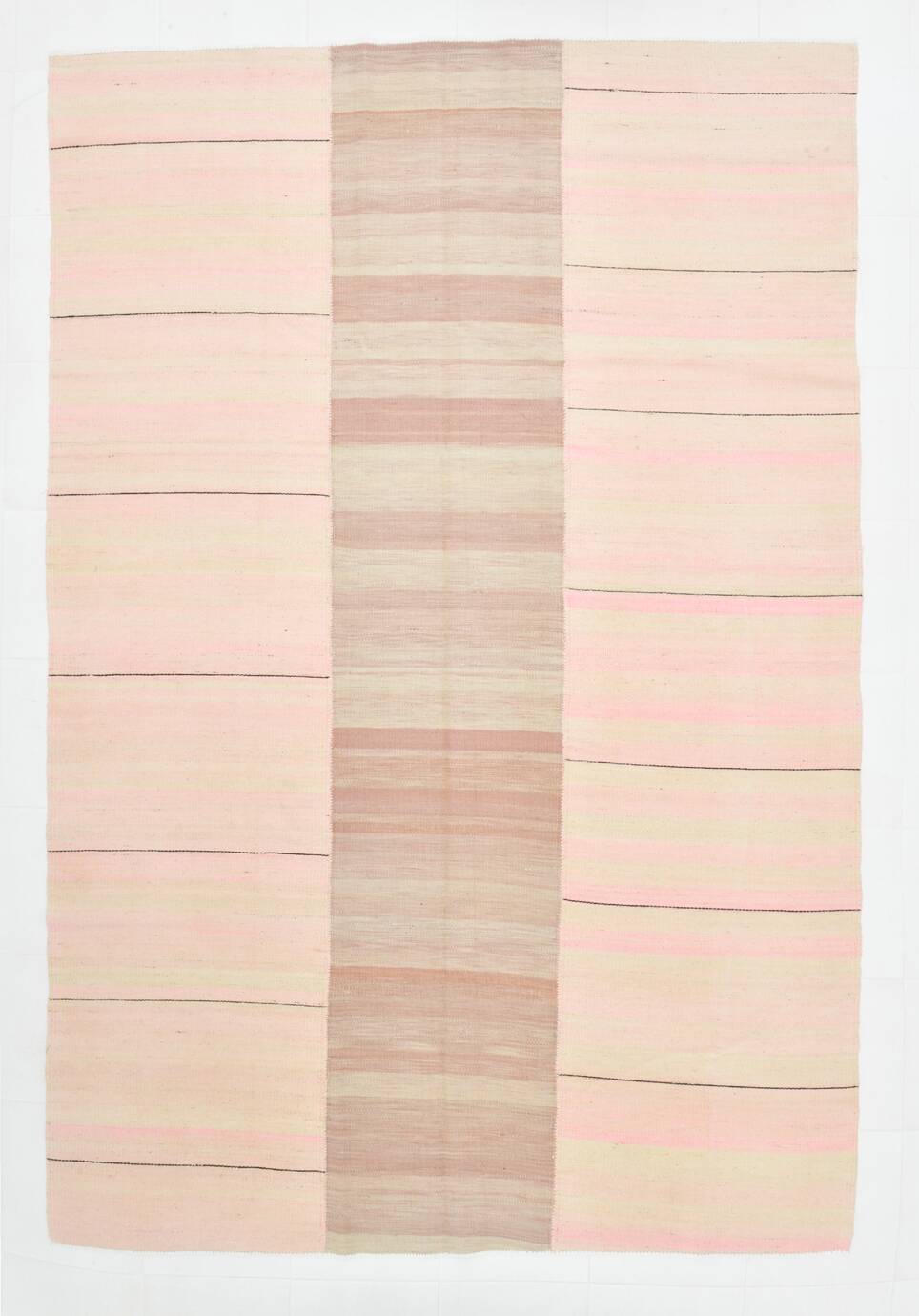 Tapis Kilim vintage noué à la main 7x11, 217x321 cm