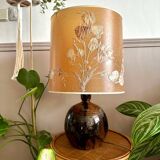 Sandstone ball lamp by Guy Baudat, vintage ceramic