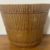 Old Saint Clément B Letalle flower pot imitation bamboo vintage ceramic