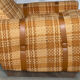 Vintage 1970s armchair in beige, orange, and brown tweed