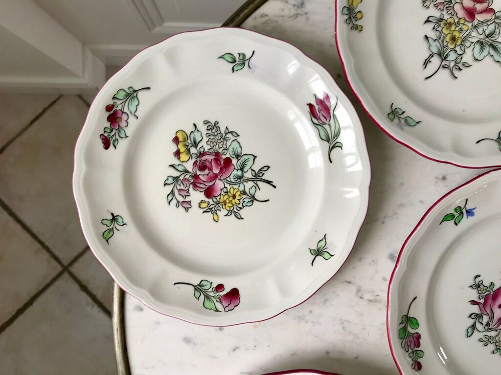 Set of 7 dessert plates Lunéville years 40 50