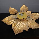 Pair of wall lamps or ceiling lamps in gold metal around 1980