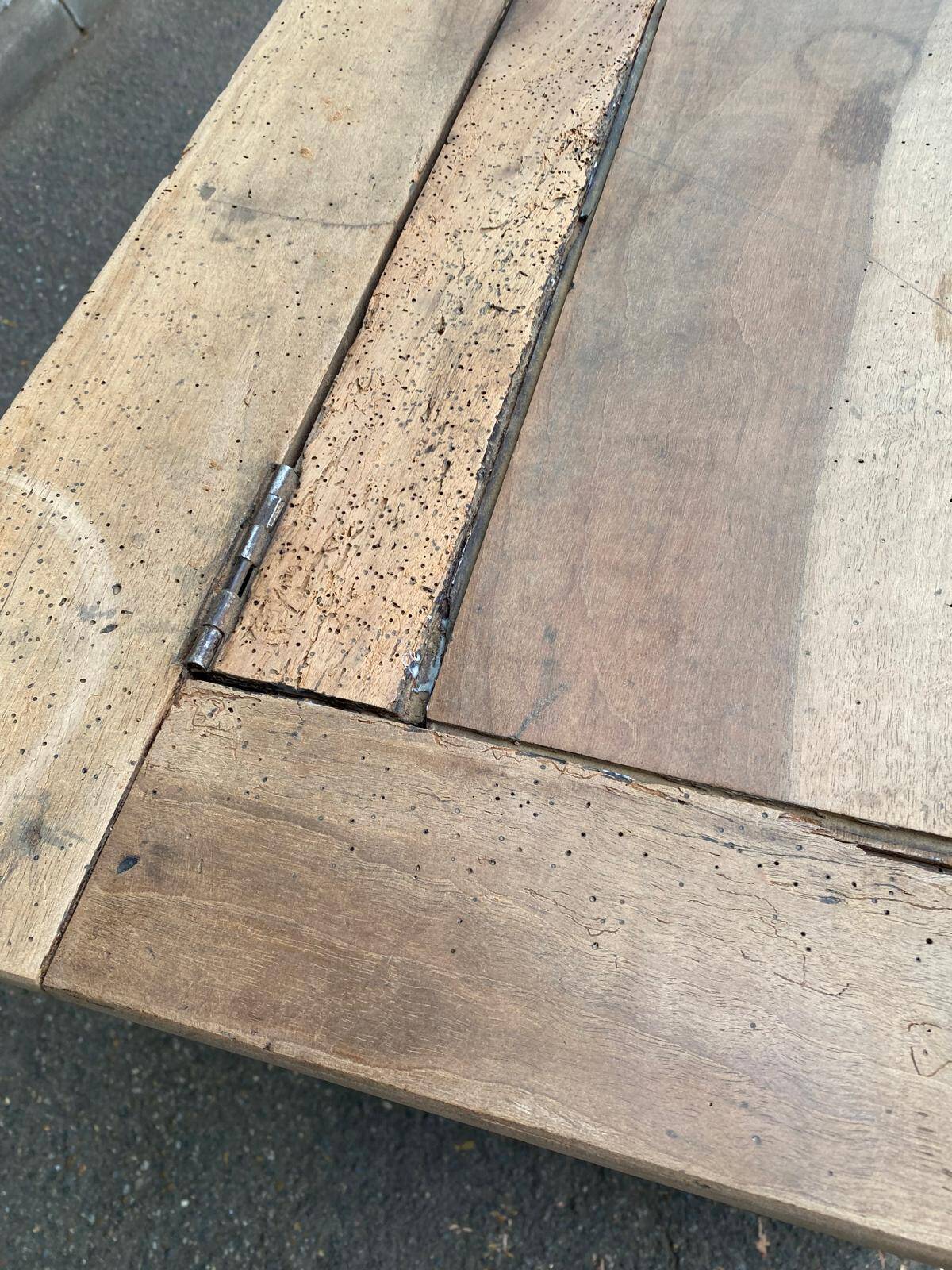18th-century stripped chest in solid walnut