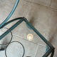 Patinated green-grey wrought iron dessert table