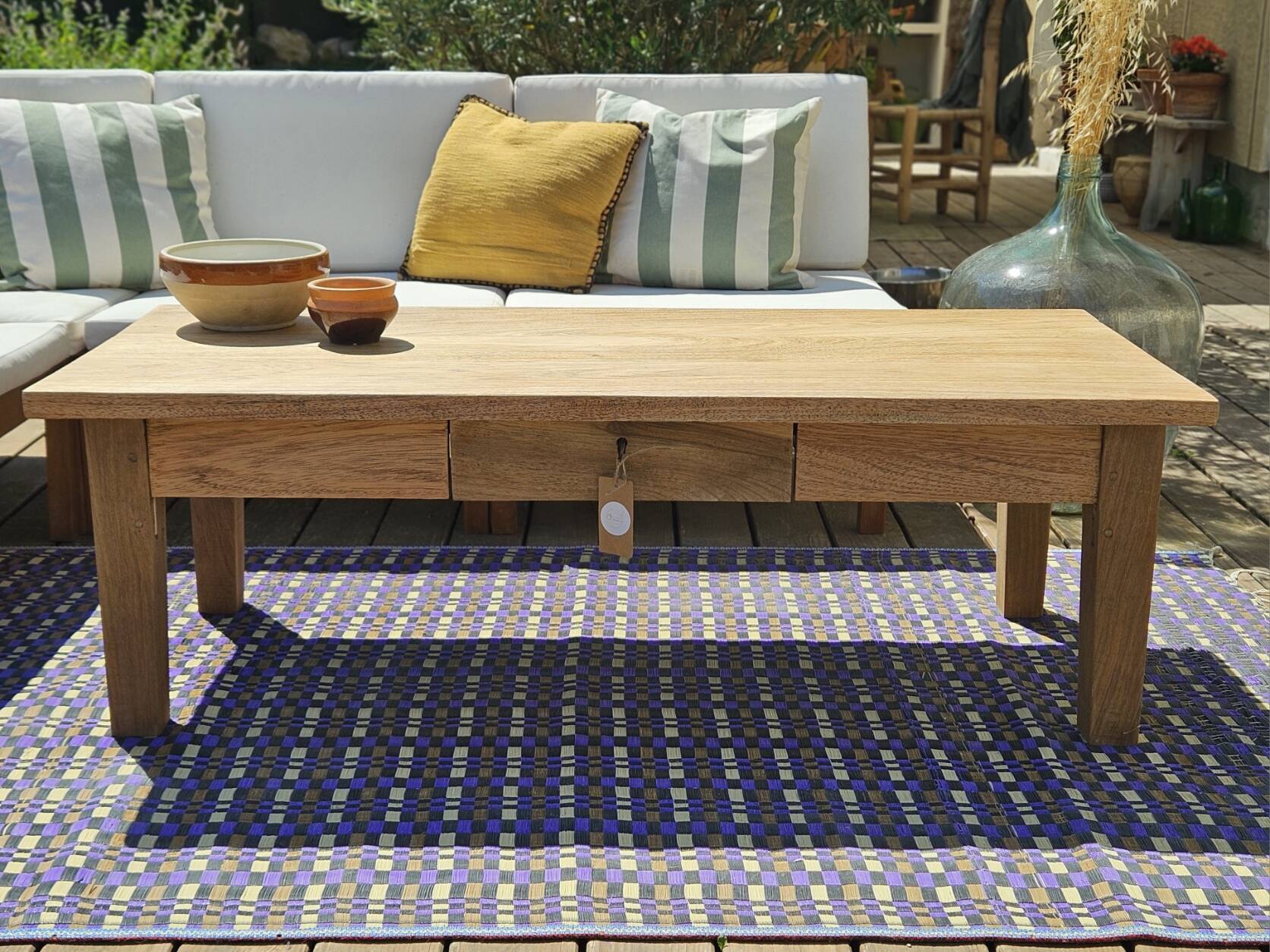 Antique solid wood coffee table – unique restored piece | Louna
